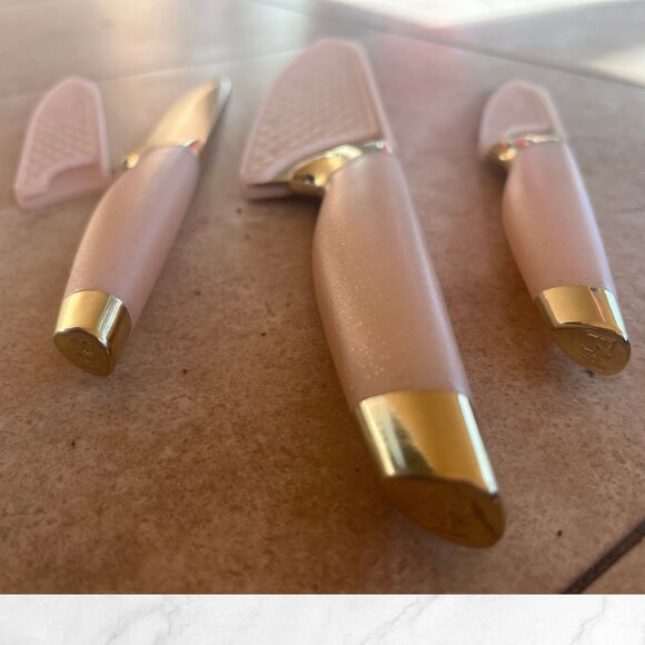 Paris Hilton Gold/pink knives NEVER USED - Fast Shipping - Picture 3 of 5
